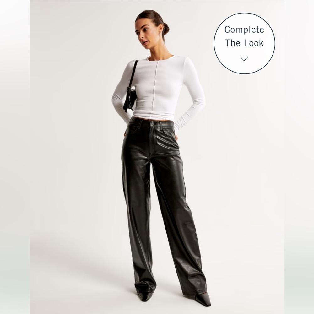 Abercrombie & Fitch Vegan Leather High Rise Loose Pant